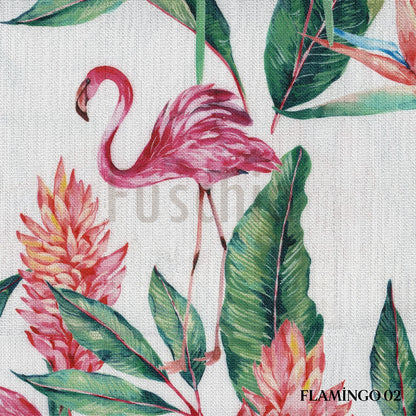Flamingo Garden  - Baskılı Dikey Tül Perde